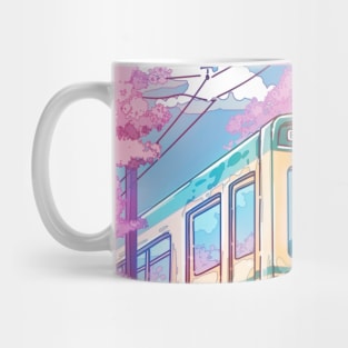 The Japanese spring travel and the cherry blossom Mug